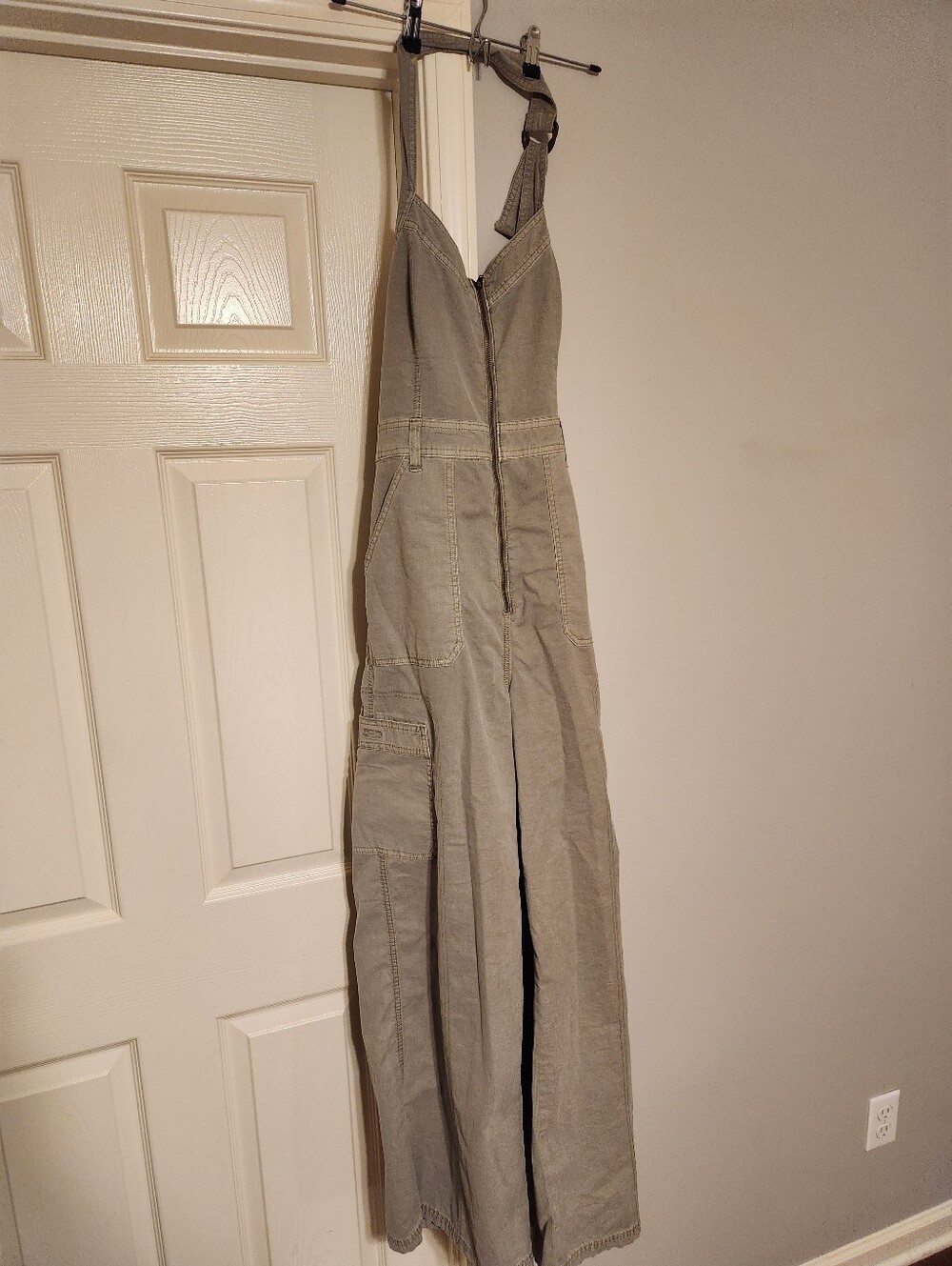 American Eagle Women's Halter Cargo Jumpsuit Wide Leg